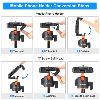 PULUZ 1.3m Phone Selfie Stick Tripod Vlog Live Streaming Holder with Phone Clip, 1.4m Phone Tripod - ORIWHIZDJI & Insta360 AccessoriesOther MountPULUZ