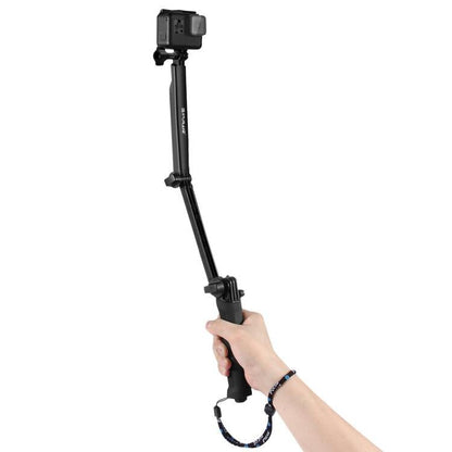 PULUZ 3 - Way Grip Foldable Tripod Selfie - stick Extension Monopod for GoPro, Insta360 ONE R, DJI Osmo Action and Other Action Cameras, Length: 20 - 58cm, Length: 20 - 58cm, Length: 20 - 58cm(AE) - ORIWHIZDJI & Insta360 AccessoriesExtendable PolePULUZ