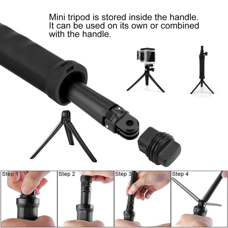 PULUZ 3 - Way Grip Foldable Tripod Selfie - stick Extension Monopod for GoPro, Insta360 ONE R, DJI Osmo Action and Other Action Cameras, Length: 20 - 58cm, Length: 20 - 58cm, Length: 20 - 58cm(AE) - ORIWHIZDJI & Insta360 AccessoriesExtendable PolePULUZ