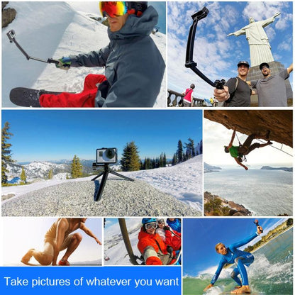PULUZ 3 - Way Grip Foldable Tripod Selfie - stick Extension Monopod for GoPro, Insta360 ONE R, DJI Osmo Action and Other Action Cameras, Length: 20 - 58cm, Length: 20 - 58cm, Length: 20 - 58cm(AE) - ORIWHIZDJI & Insta360 AccessoriesExtendable PolePULUZ