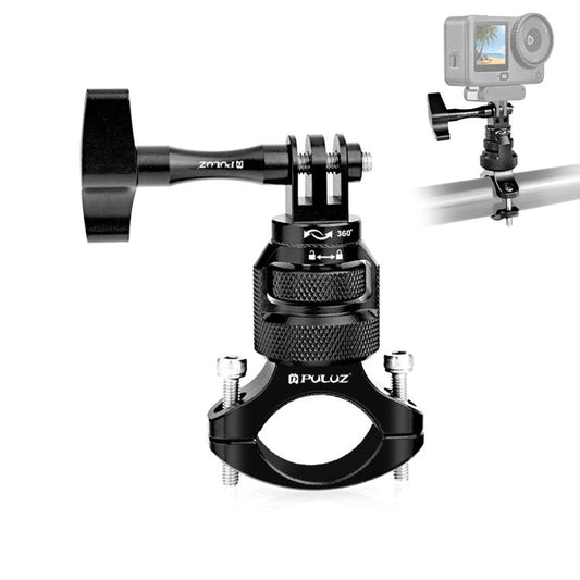 PULUZ Adaptador de manillar de aluminio con rotación de 360 ​​grados para motocicleta con tornillo para GoPro, Insta360, DJI y otras cámaras de acción, adaptador de manillar Mount 3 - ORIWHIZ Soporte para manillar de bicicleta Accesorios DJI e Insta360 PULUZ