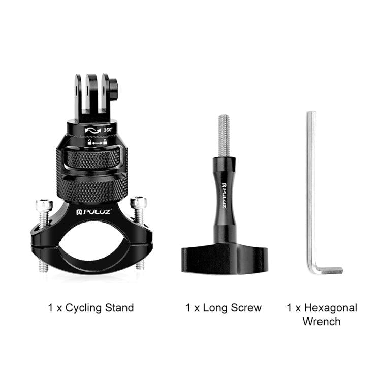 PULUZ 360 Degree Rotation MotorBike Aluminum Mount Handlebar Adapter with Screw for GoPro, Insta360, DJI and Other Action Cameras, Handlebar Adapter Mount 3 - ORIWHIZBicycle Handlebar MountDJI & Insta360 AccessoriesPULUZ