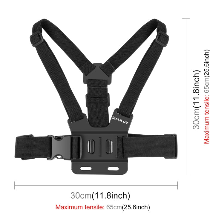 PULUZ 5 in 1 Adjustable Body Mount Belt Chest Strap with Phone Clamp & J Hook Mount & Long Screw Kit - ORIWHIZChest BeltDJI & Insta360 AccessoriesPULUZ