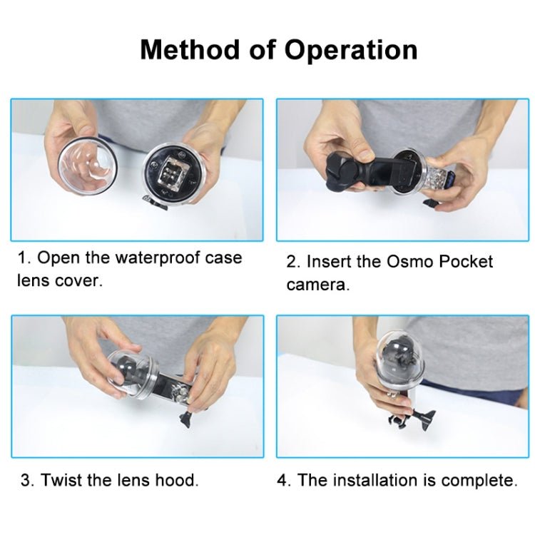 PULUZ 60m Underwater Waterproof Housing Diving Case Cover for DJI Osmo Pocket - ORIWHIZCase & BagsDJI & Insta360 AccessoriesOsmo Pocket Accessories