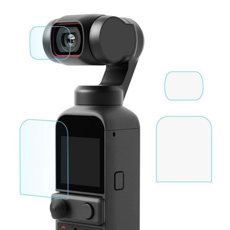 PULUZ 9H 2.5D HD Tempered Glass Lens Protector + Screen Film for DJI OSMO Pocket 2, For DJI OSMO Pocket 2 - ORIWHIZDJI & Insta360 AccessoriesOsmo Pocket AccessoriesProtective Film & Stickers