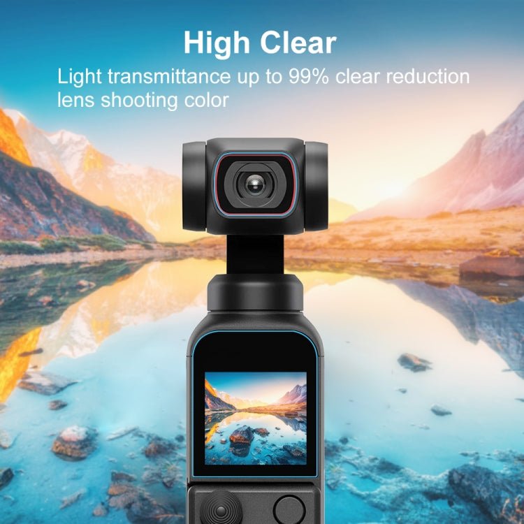 PULUZ 9H 2.5D HD Tempered Glass Lens Protector + Screen Film for DJI OSMO Pocket 2, For DJI OSMO Pocket 2 - ORIWHIZDJI & Insta360 AccessoriesOsmo Pocket AccessoriesProtective Film & Stickers