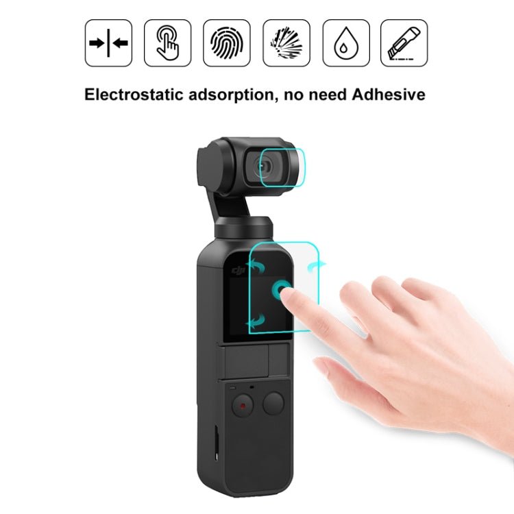 PULUZ 9H 2.5D HD Tempered Glass Lens Protector + Screen Film for DJI OSMO Pocket Gimbal, For DJI OSMO Pocket - ORIWHIZDJI & Insta360 AccessoriesOsmo Pocket AccessoriesProtective Film & Stickers
