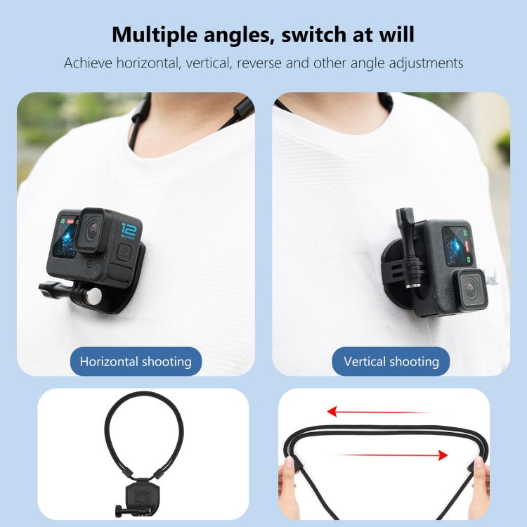 PULUZ Action Camera Magnetic Neck Mount Holder Vlog POV Neck Strap - ORIWHIZDJI & Insta360 AccessoriesNeck MountPULUZ