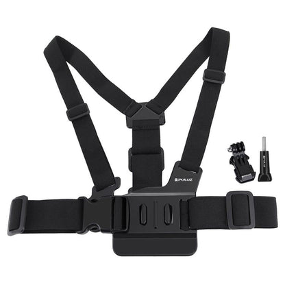 PULUZ Adjustable Body Mount Belt Chest Strap with J Hook Mount & Long Screw for GoPro, Insta360, DJI and Other Action Cameras, Chest Strap - ORIWHIZChest BeltDJI & Insta360 AccessoriesPULUZ