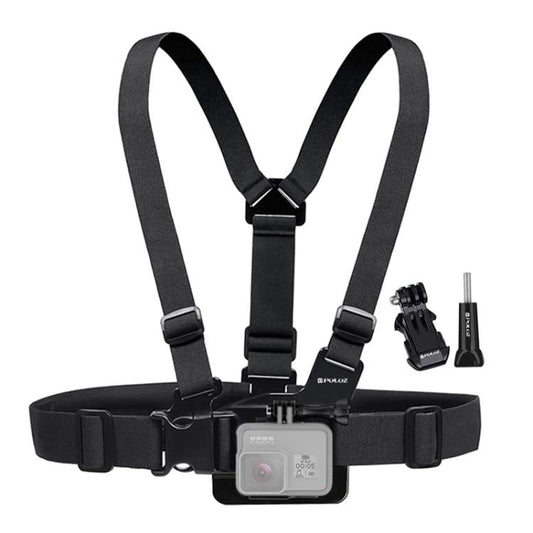 PULUZ Adjustable Body Mount Belt Chest Strap with J Hook Mount & Long Screw for GoPro, Insta360, DJI and Other Action Cameras, Chest Strap - ORIWHIZChest BeltDJI & Insta360 AccessoriesPULUZ