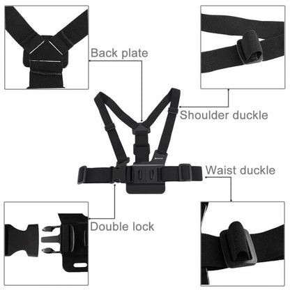 PULUZ Adjustable Body Mount Belt Chest Strap with J Hook Mount & Long Screw for GoPro, Insta360, DJI and Other Action Cameras, Chest Strap - ORIWHIZChest BeltDJI & Insta360 AccessoriesPULUZ