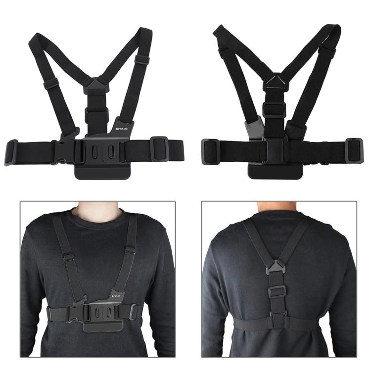 PULUZ Adjustable Body Mount Belt Chest Strap with J Hook Mount & Long Screw for GoPro, Insta360, DJI and Other Action Cameras, Chest Strap - ORIWHIZChest BeltDJI & Insta360 AccessoriesPULUZ