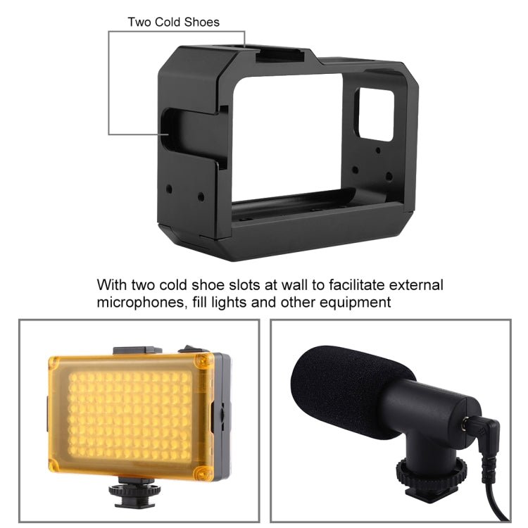 PULUZ Aluminum alloy Frame Mount Protective Case Cage with Cold Shoe Base Slot & Tripod Base Adapter for Insta360 One R, For Insta 360 One R Frame Cage(B), For Insta 360 One R Frame Cage(R) - ORIWHIZDJI & Insta360 AccessoriesOther Insta360 AccessoriesPULUZ