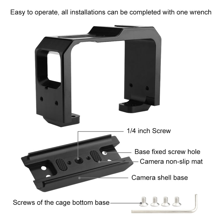 PULUZ Aluminum alloy Frame Mount Protective Case Cage with Cold Shoe Base Slot & Tripod Base Adapter for Insta360 One R, For Insta 360 One R Frame Cage(B), For Insta 360 One R Frame Cage(R) - ORIWHIZDJI & Insta360 AccessoriesOther Insta360 AccessoriesPULUZ