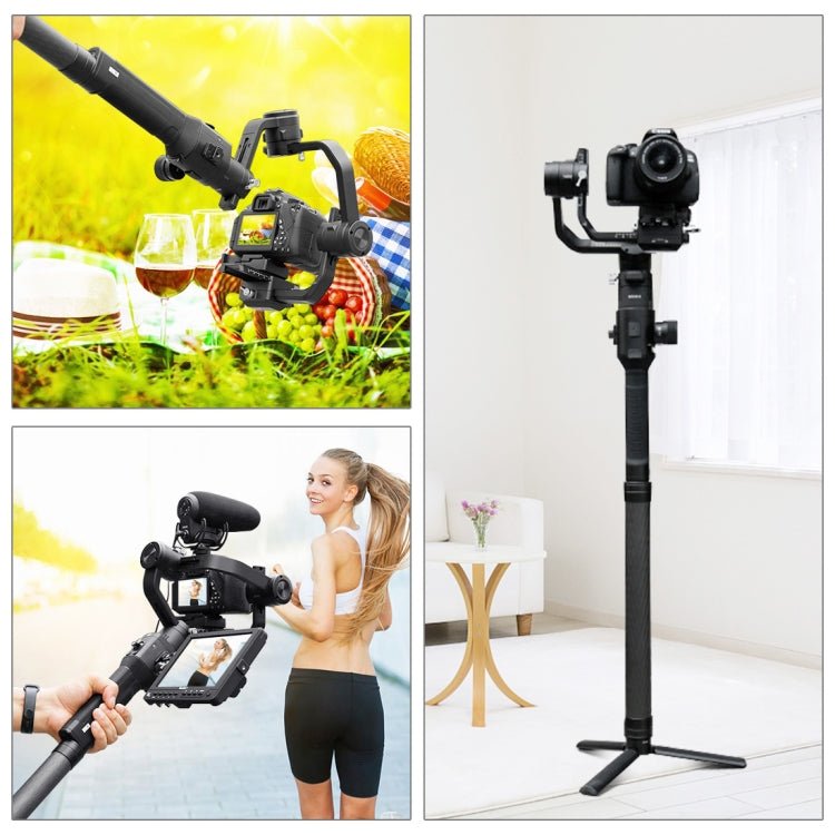PULUZ Carbon Fiber Extension Monopod Pole Rod Extendable Stick for DJI / MOZA / Feiyu V2 / Zhiyun G5 / SPG Gimbal, Length: 35cm, 35cm - ORIWHIZDJI & Insta360 AccessoriesOthersUniversal Grip Tripod