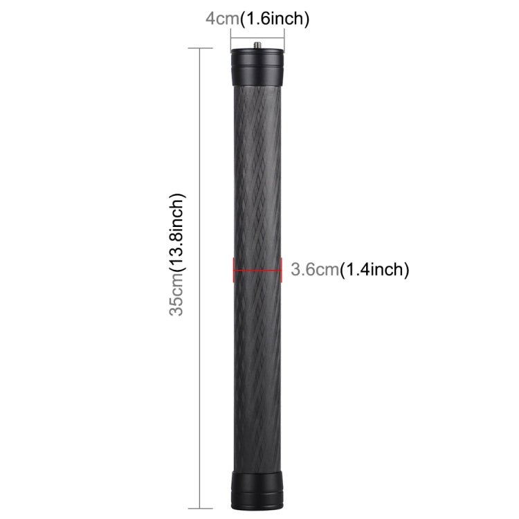 PULUZ Carbon Fiber Extension Monopod Pole Rod Extendable Stick for DJI / MOZA / Feiyu V2 / Zhiyun G5 / SPG Gimbal, Length: 35cm, 35cm - ORIWHIZDJI & Insta360 AccessoriesOthersUniversal Grip Tripod