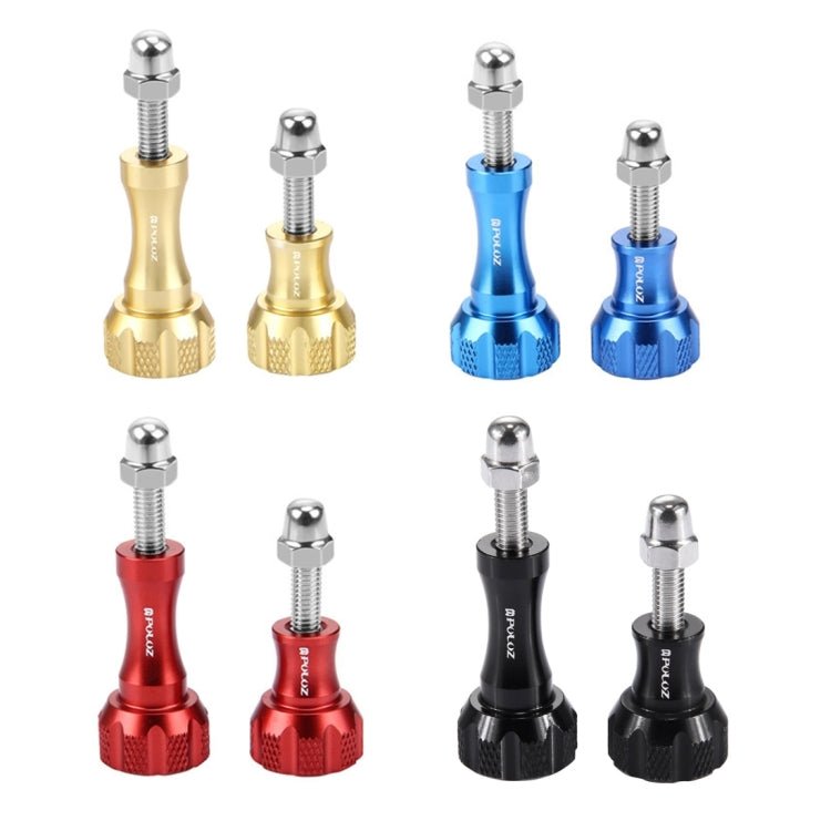 PULUZ CNC Aluminum Thumb Knob Stainless Bolt Nut Screw Set for GoPro, Insta360, DJI and Other Action Cameras, 2 Black Screws (Aluminum), 2 Gold Screws (Aluminum), 2 Blue Screws (Aluminum), 2 Red Screws (Aluminum) - ORIWHIZDJI & Insta360 AccessoriesPULUZScrews