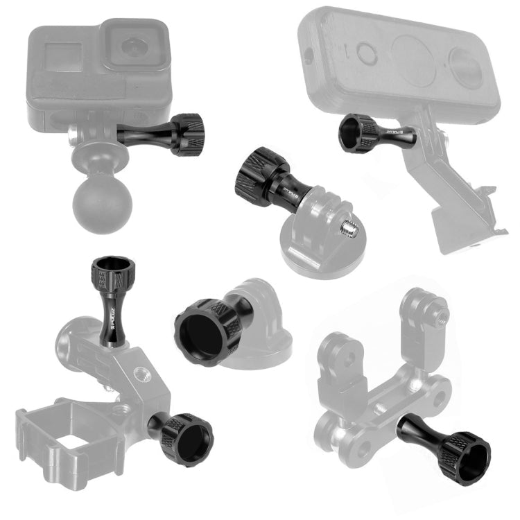 PULUZ CNC Aluminum Thumb Knob Stainless Bolt Nut Screw Set for GoPro, Insta360, DJI and Other Action Cameras, 2 Black Screws (Aluminum), 2 Gold Screws (Aluminum), 2 Blue Screws (Aluminum), 2 Red Screws (Aluminum) - ORIWHIZDJI & Insta360 AccessoriesPULUZScrews