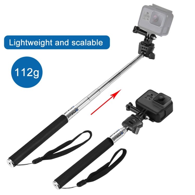 PULUZ Extendable Handheld Selfie Monopod for GoPro, Insta360, DJI and Other Action Cameras, Length: 22.5 - 80cm, Length: 22.5 - 100cm - ORIWHIZDJI & Insta360 AccessoriesExtendable PolePULUZ