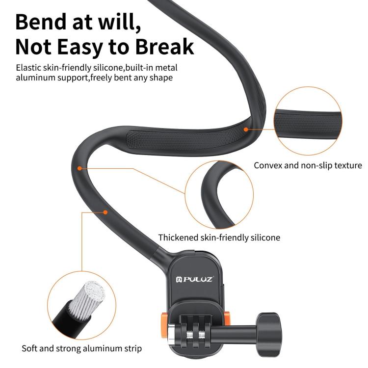 PULUZ Lazy Neck Bracket Magnetic Quick Release POV View Mount - ORIWHIZDJI & Insta360 AccessoriesNeck MountPULUZ