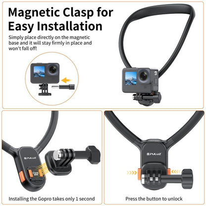 PULUZ Lazy Neck Bracket Magnetic Quick Release POV View Mount - ORIWHIZDJI & Insta360 AccessoriesNeck MountPULUZ