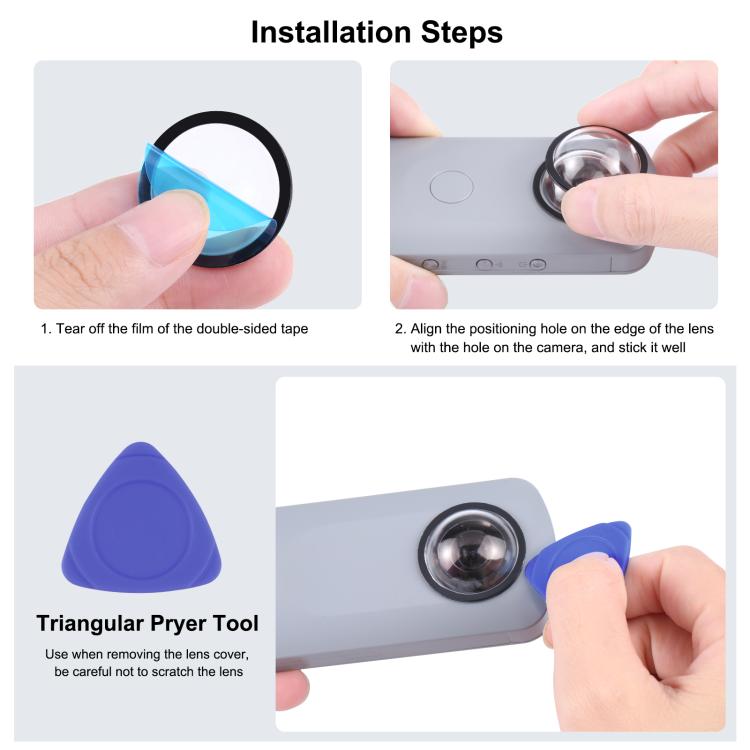 PULUZ Lens Guard PC Protective Cover Kits for Ricoh Theta SC2 / S / V - ORIWHIZDJI & Insta360 AccessoriesOther Insta360 AccessoriesPULUZ