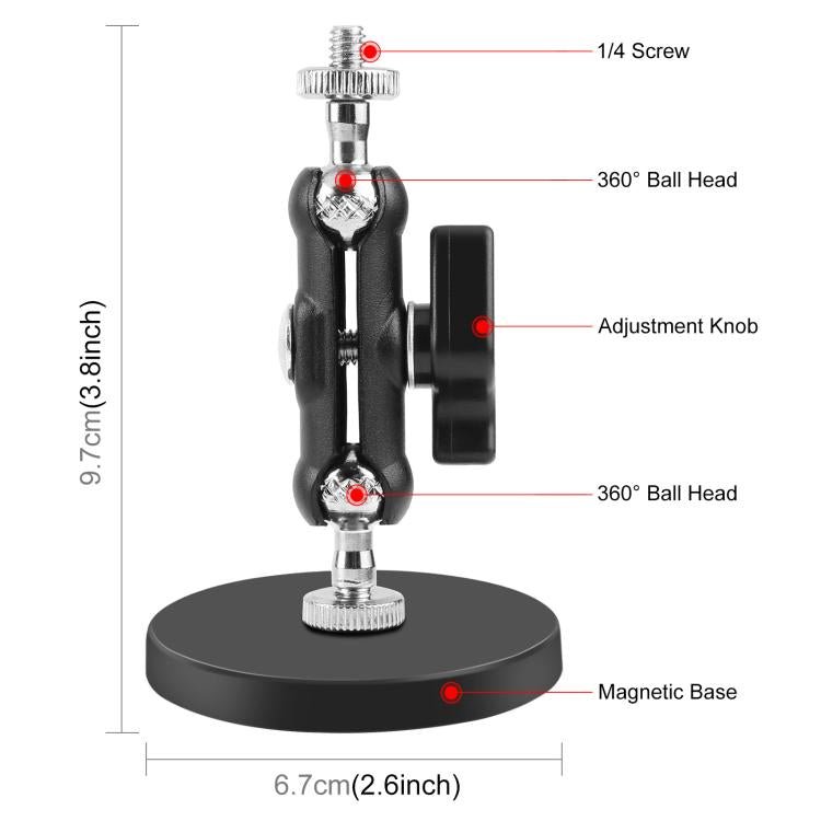 PULUZ Magnetic Pea - Style Clip Mount Holder with Mount Adapter & Long Screw, Magnetic Pea - Style Clip - ORIWHIZDJI & Insta360 AccessoriesHelmet MountPULUZ