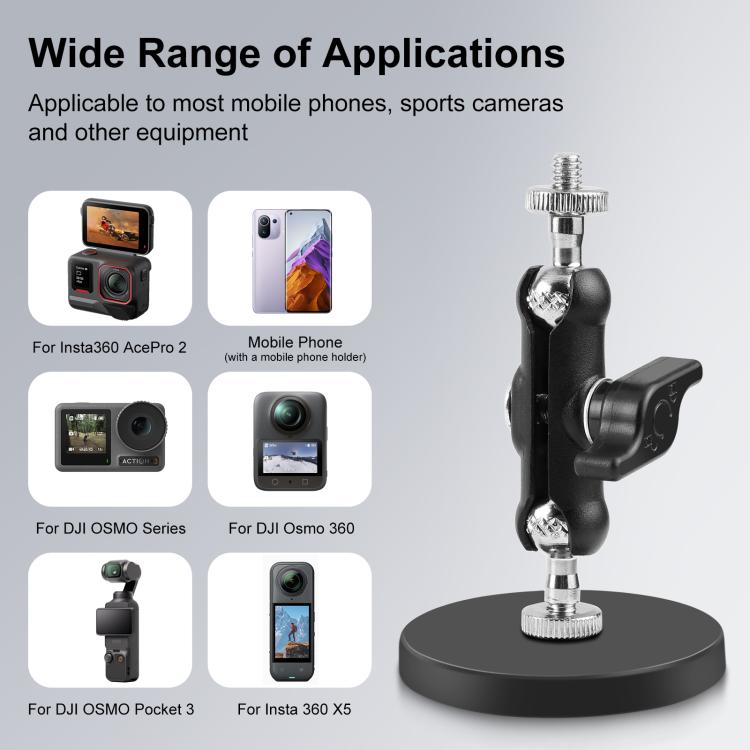 PULUZ Magnetic Pea - Style Clip Mount Holder with Mount Adapter & Long Screw, Magnetic Pea - Style Clip - ORIWHIZDJI & Insta360 AccessoriesHelmet MountPULUZ