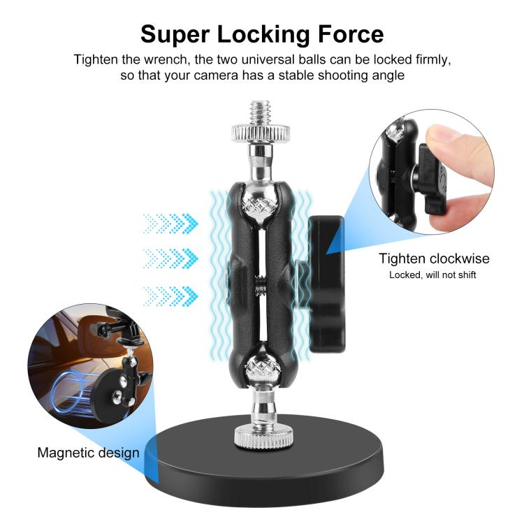 PULUZ Magnetic Pea - Style Clip Mount Holder with Mount Adapter & Long Screw, Magnetic Pea - Style Clip - ORIWHIZDJI & Insta360 AccessoriesHelmet MountPULUZ