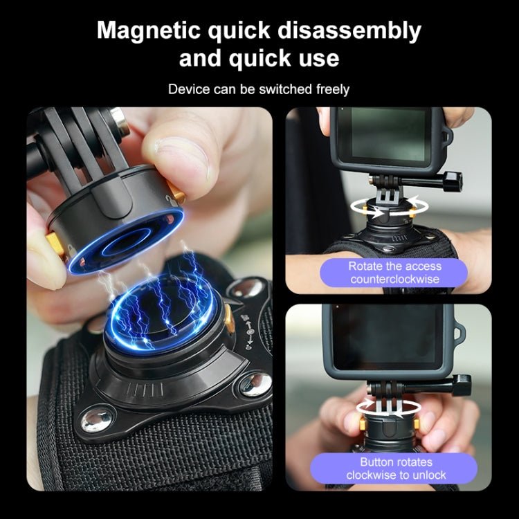 PULUZ Magnetic Quick - release Wrist Strap Harness Belt, Wrist Strap - ORIWHIZDJI & Insta360 AccessoriesPULUZUniversal Chest & Head Belt