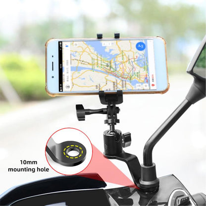 PULUZ Motorcycle Rearview Mirror Aluminum Alloy Action Camera Holder Mount, Rearview Mirror Mount - ORIWHIZDJI & Insta360 AccessoriesOther MountPULUZ