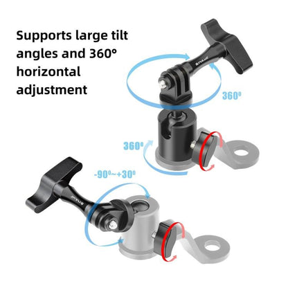 PULUZ Motorcycle Rearview Mirror Aluminum Alloy Action Camera Holder Mount, Rearview Mirror Mount - ORIWHIZDJI & Insta360 AccessoriesOther MountPULUZ