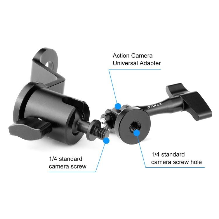 PULUZ Motorcycle Rearview Mirror Aluminum Alloy Action Camera Holder Mount, Rearview Mirror Mount - ORIWHIZDJI & Insta360 AccessoriesOther MountPULUZ