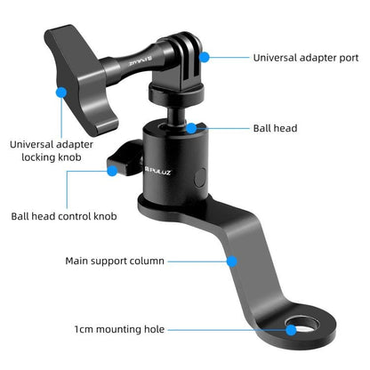 PULUZ Motorcycle Rearview Mirror Aluminum Alloy Action Camera Holder Mount, Rearview Mirror Mount - ORIWHIZDJI & Insta360 AccessoriesOther MountPULUZ