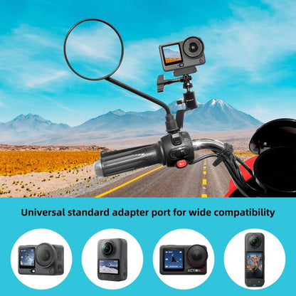 PULUZ Motorcycle Rearview Mirror Aluminum Alloy Action Camera Holder Mount, Rearview Mirror Mount - ORIWHIZDJI & Insta360 AccessoriesOther MountPULUZ
