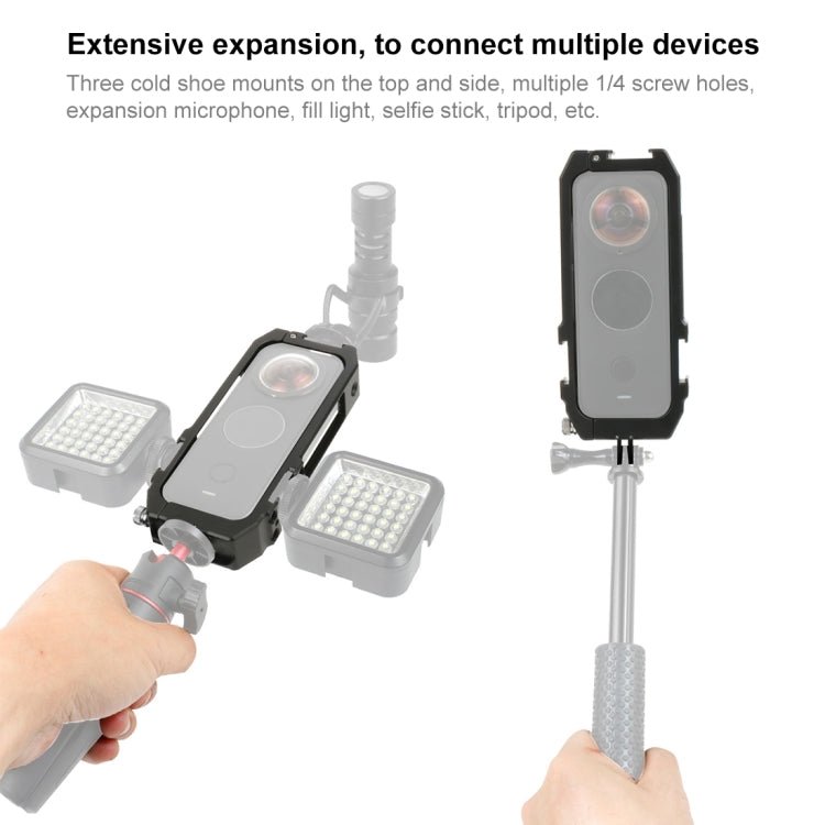 PULUZ Protective Cage Rig Housing Frame with Cold Shoe Mounts & Magnetic Folding Tripod Adapter for Insta360 ONE X2, Cage For Insta360 ONE X2 - ORIWHIZDJI & Insta360 AccessoriesInsta360 X SeriesProtection & Cases