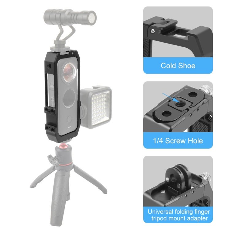 PULUZ Protective Cage Rig Housing Frame with Cold Shoe Mounts & Magnetic Folding Tripod Adapter for Insta360 ONE X2, Cage For Insta360 ONE X2 - ORIWHIZDJI & Insta360 AccessoriesInsta360 X SeriesProtection & Cases
