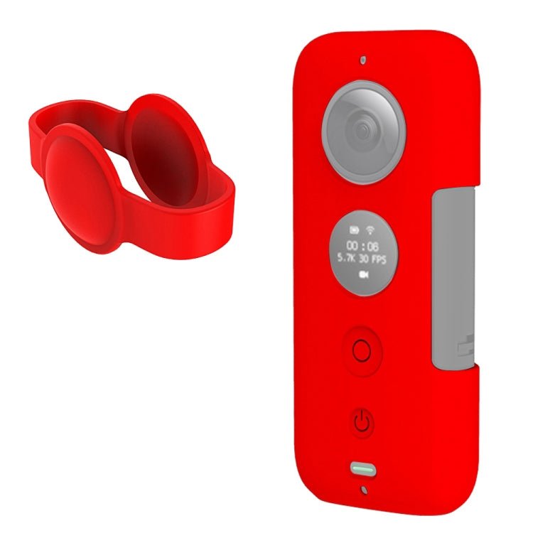 PULUZ Silicone Protective Case with Lens Cover for Insta360 ONE X, For Insta360 ONE X(Black), For Insta360 ONE X(Red) - ORIWHIZDJI & Insta360 AccessoriesInsta360 X SeriesProtection & Cases