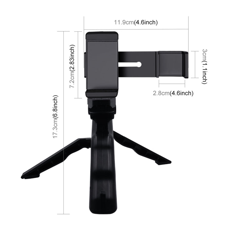 PULUZ Smartphone Fixing Clamp 1/4 inch Holder Mount Bracket + Grip Folding Tripod Mount Kits for DJI OSMO Pocket / Pocket 2, Clamp+Tripod - ORIWHIZDJI & Insta360 AccessoriesMount & HolderOsmo Pocket Accessories