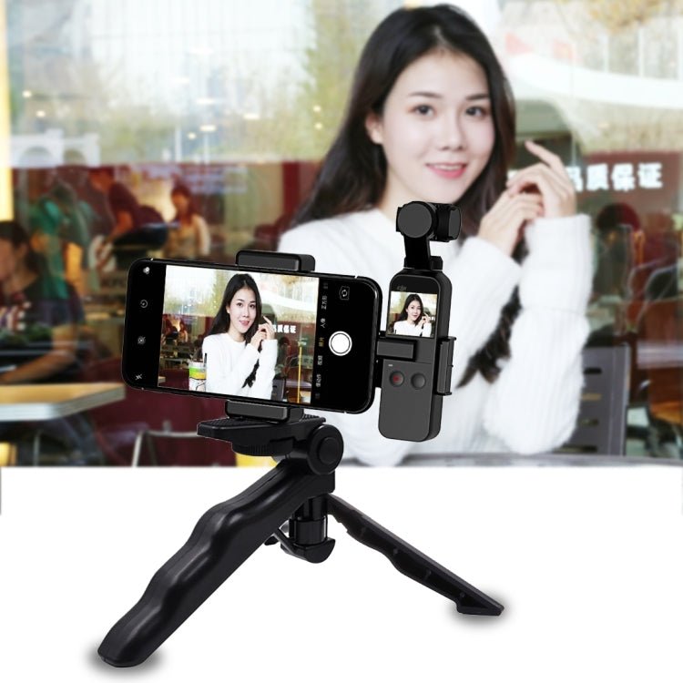 PULUZ Smartphone Fixing Clamp 1/4 inch Holder Mount Bracket + Grip Folding Tripod Mount Kits for DJI OSMO Pocket / Pocket 2, Clamp+Tripod - ORIWHIZDJI & Insta360 AccessoriesMount & HolderOsmo Pocket Accessories
