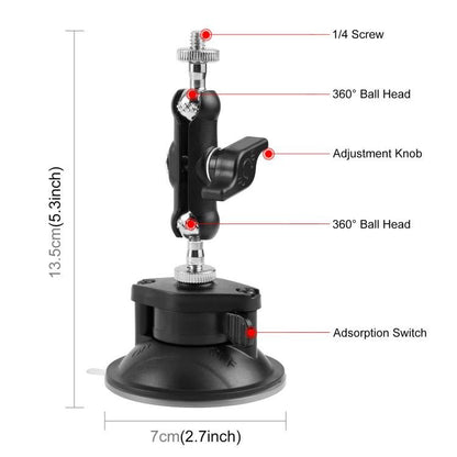 PULUZ Upgraded 1/4 inch Magic Arm Suction Cup Mount, Upgraded 1/4 inch Suction Cup Mount - ORIWHIZDJI & Insta360 AccessoriesPULUZSuction Cup Mount