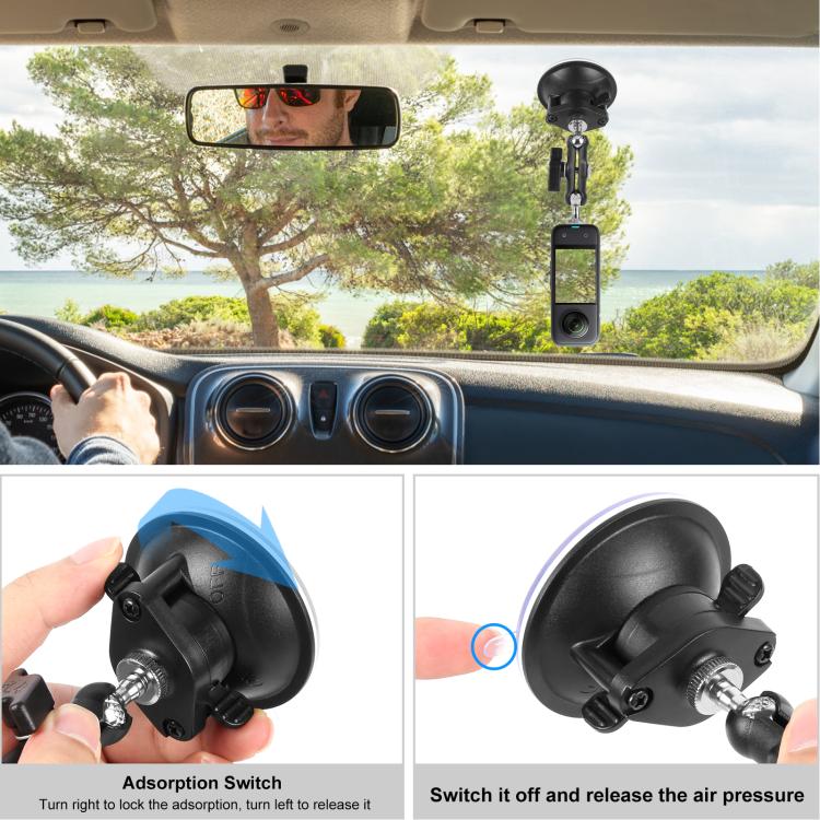 PULUZ Upgraded 1/4 inch Magic Arm Suction Cup Mount, Upgraded 1/4 inch Suction Cup Mount - ORIWHIZDJI & Insta360 AccessoriesPULUZSuction Cup Mount