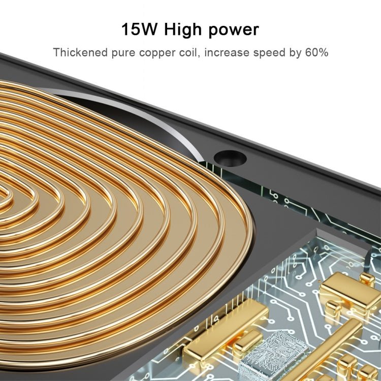 Q2 15W Universal Rotation Infrared Induction Magnetic Car Wireless Charging Mobile Phone Holder with Micro USB + 8 Pin + Type - C / USB - C Magnetic Connector, Q2 Black, Q2 Gold, Q2 Blue, Q2 Red, Q2 Silver - ORIWHIZ