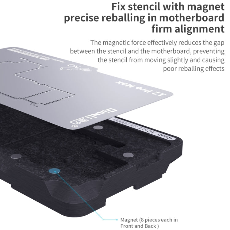Qianli 10 in 1 Middle Frame Reballing Platform For iPhone X / XS / XS Max / 11 / 11 Pro / 11 Pro Max / 12 / 12 Pro / 12 mini / 12 Pro Max, For iPhone X - 12 Pro Max - ORIWHIZ