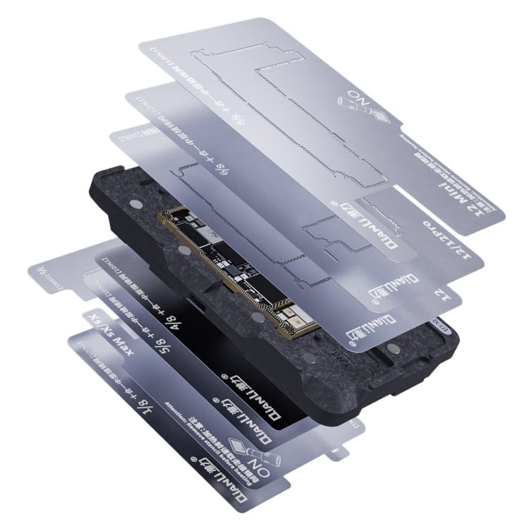 Qianli 10 in 1 Middle Frame Reballing Platform For iPhone X / XS / XS Max / 11 / 11 Pro / 11 Pro Max / 12 / 12 Pro / 12 mini / 12 Pro Max, For iPhone X - 12 Pro Max - ORIWHIZ