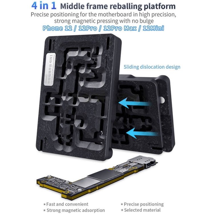 Qianli 4 in 1 Middle Frame Reballing Platform For iPhone 12 / 12 Pro / 12 Mini / 12 Pro Max, For iPhone 12 / 12 Pro / 12 Mini / 12 Pro Max - ORIWHIZ