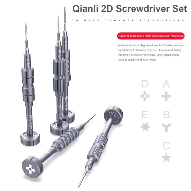 QIANLI 5 in 1 Multi - purpose 2D Grenade Magnetic Screwdriver Set, 2D - ORIWHIZ