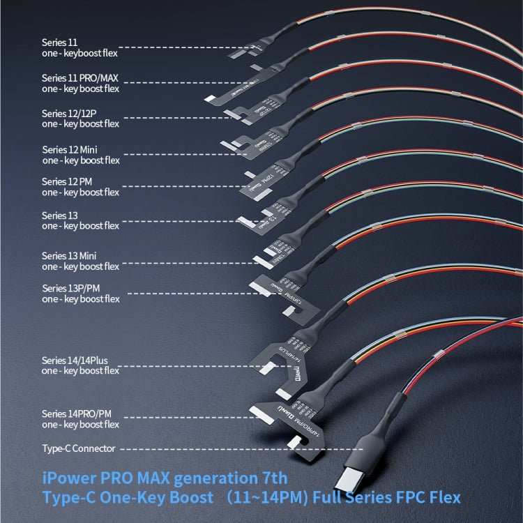 QianLi Generation 7th iPower Pro Max DC Power Control Test Cable for iPhone 6 - 14 Series - ORIWHIZ