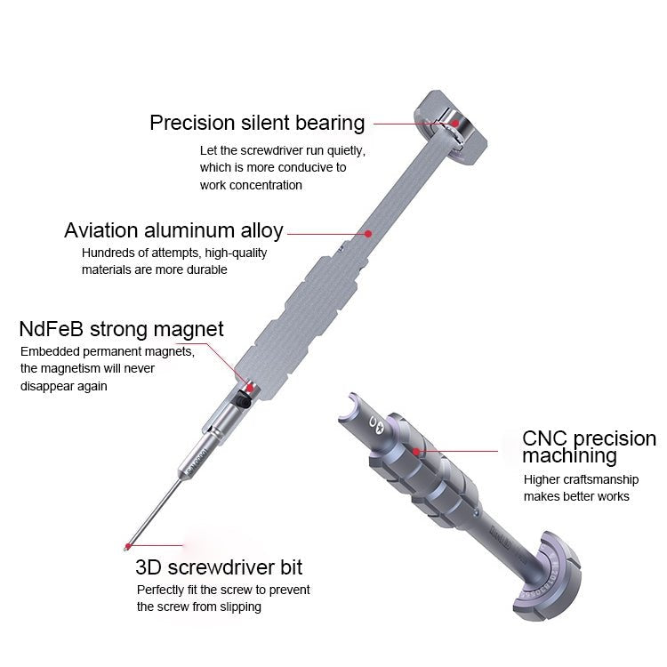 Qianli i - Thor S2 Precision 3D Texture Hollow Cross Tip Middle Bezel Screwdriver, Qianli i - Thor Hollow Cross Tip - ORIWHIZ
