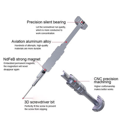Qianli i - Thor S2 Precision 3D Texture Hollow Cross Tip Middle Bezel Screwdriver, Qianli i - Thor Hollow Cross Tip - ORIWHIZ